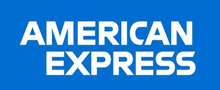 American Express in White on Blue Background